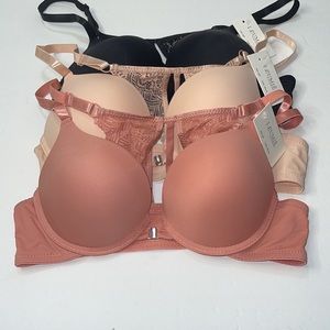 Bundle 3 Pieces Lace Racerback Front Close T- Shirt Push Up Bra.New Arrival